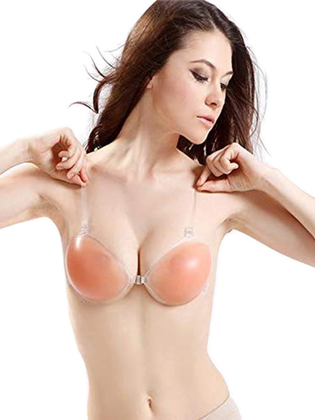 

PrettyCat Reusable Stick-On Bra, Peach