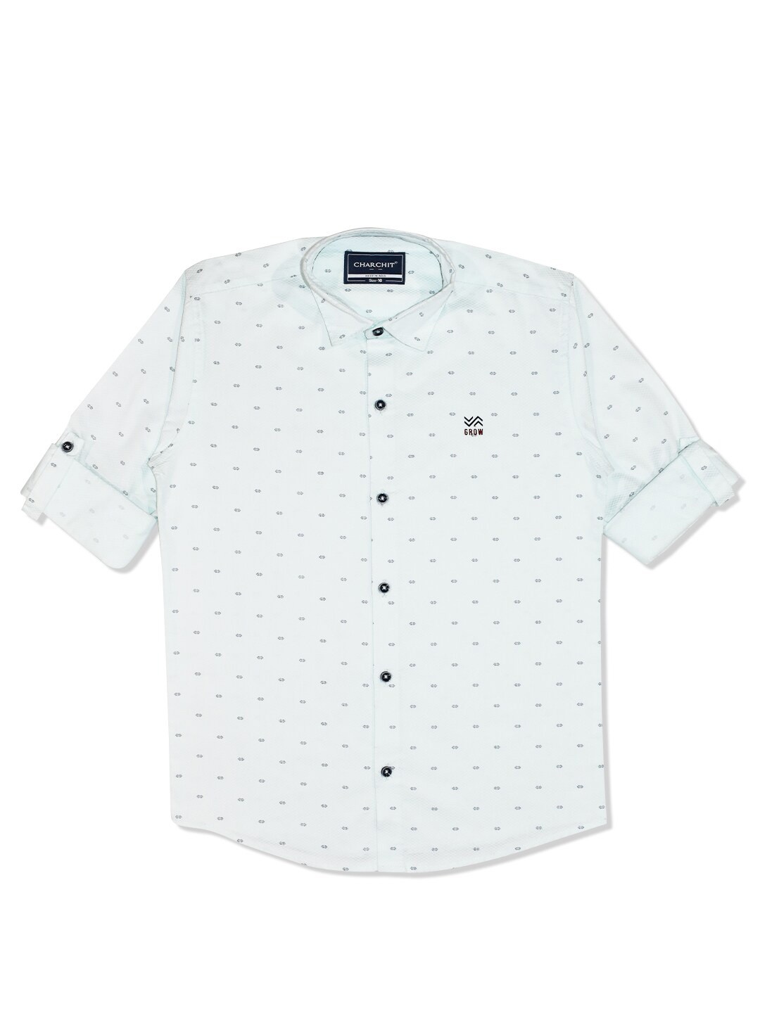 

CAVIO Boys Regular Fit Conversational Printed Cotton Casual Shirt, Turquoise blue