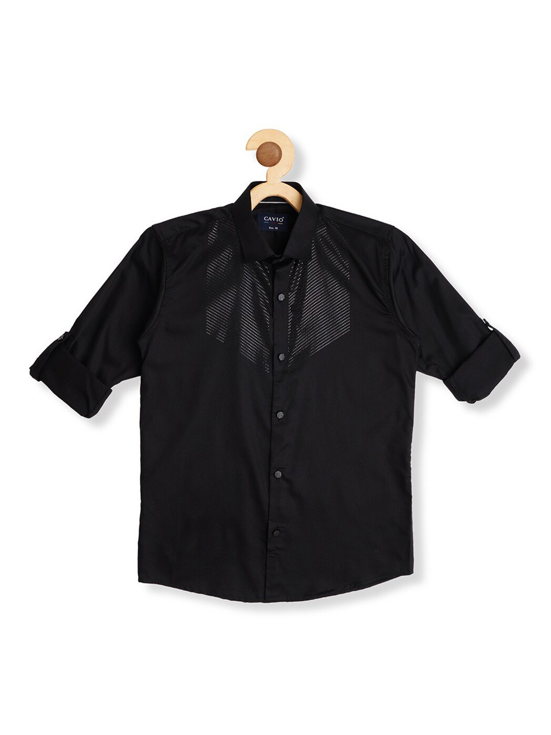 

CAVIO Boys Pure Cotton Casual Shirt, Black