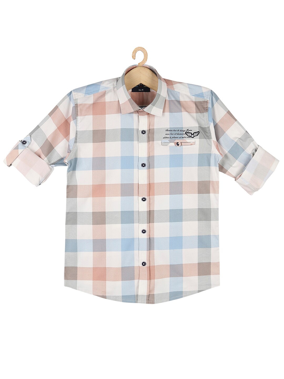 

CAVIO Boys Checked Pure Cotton Casual Shirt, Pink