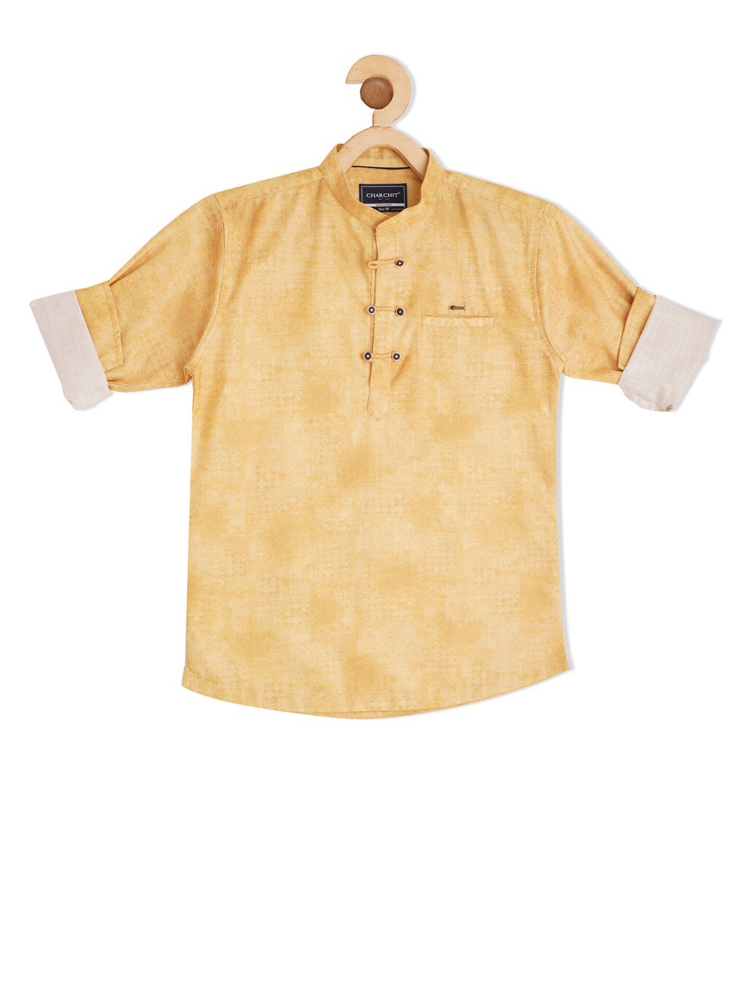 

CAVIO Boys Regular Fit Casual Short Kurta Shirt, Gold