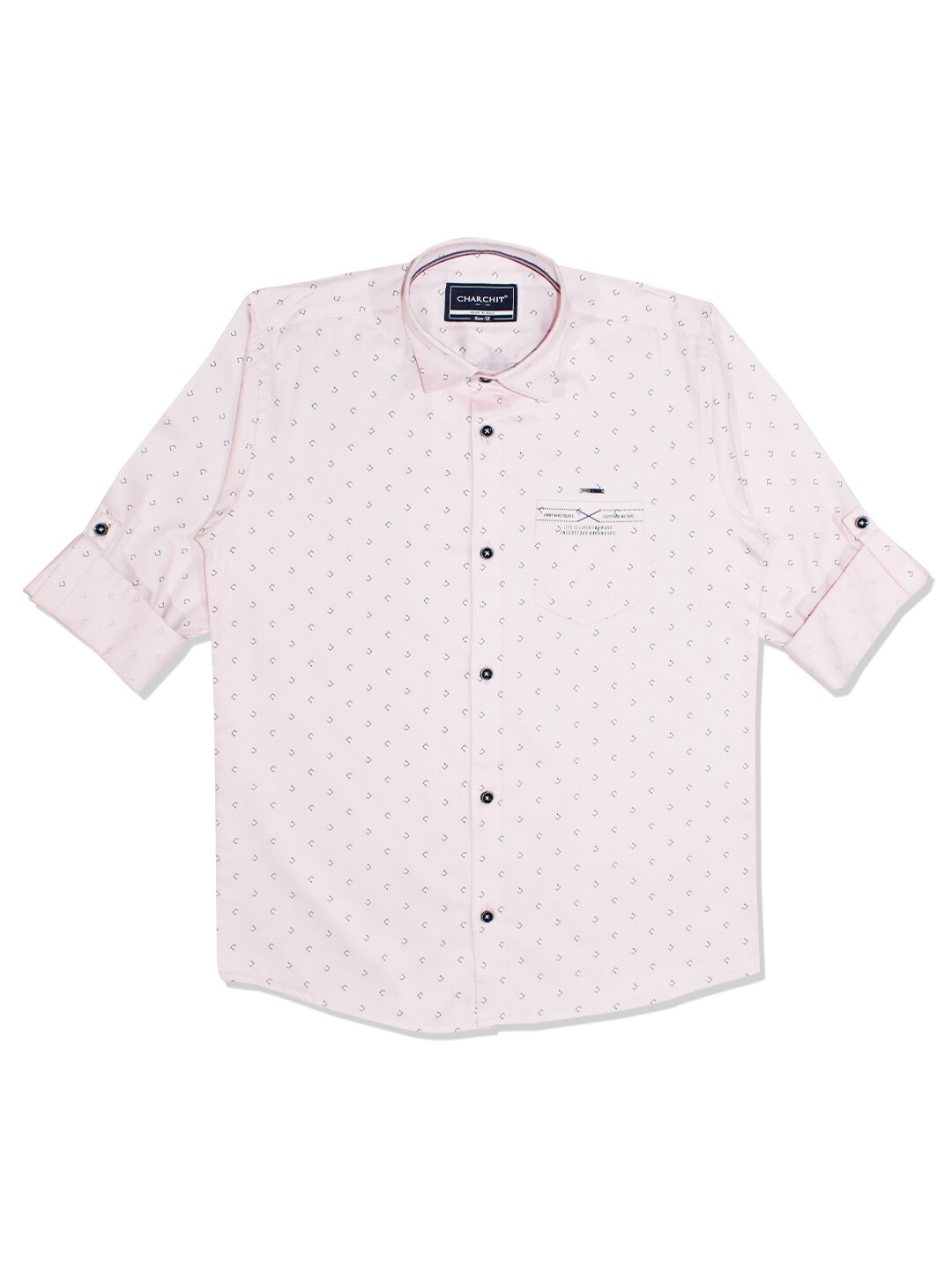 

CAVIO Boys Micro Ditsy Printed Cotton Casual Shirt, Pink