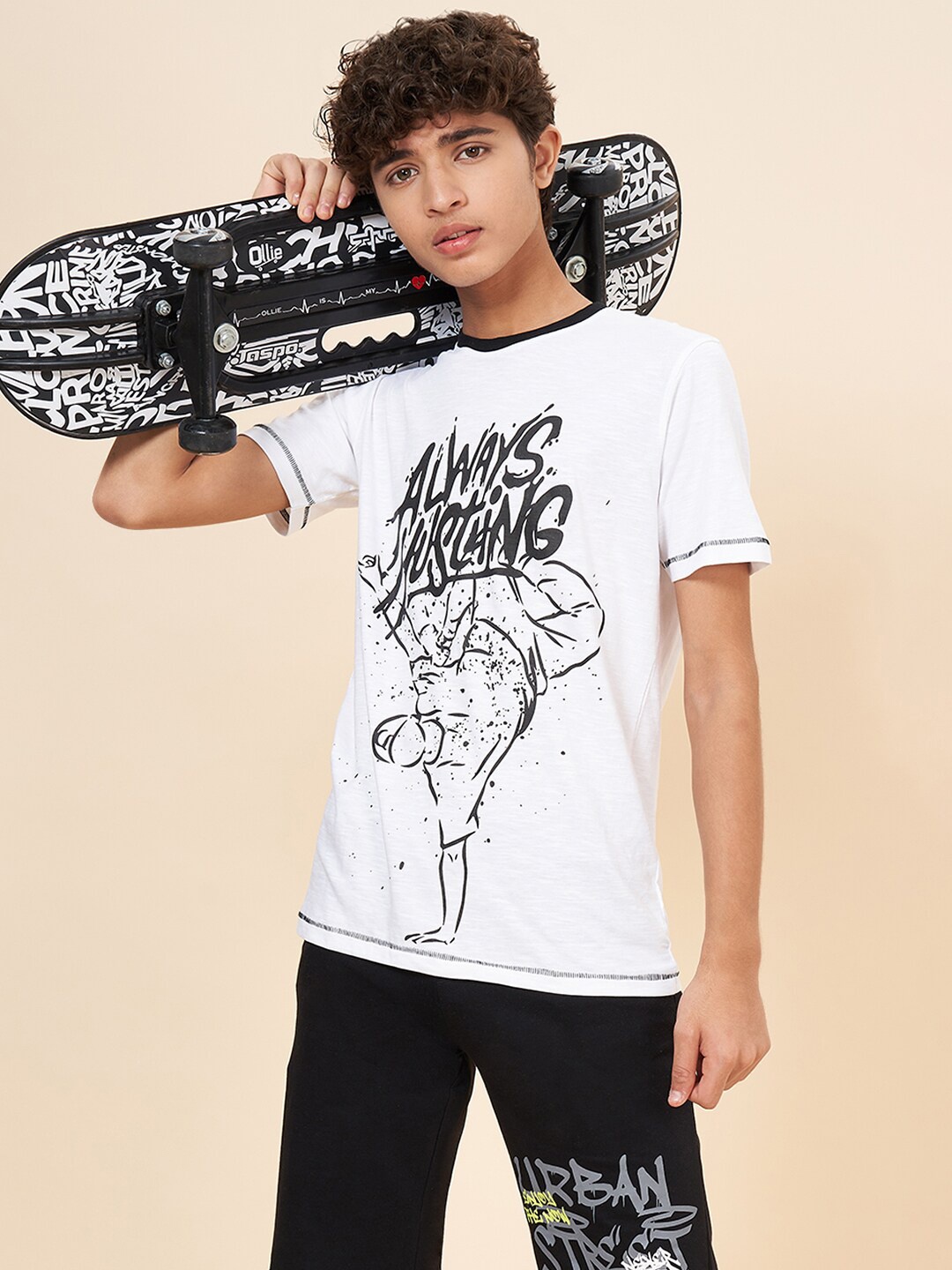 

Coolsters by Pantaloons Boys Typography Printed Cotton Regular Fit T-shirt, White