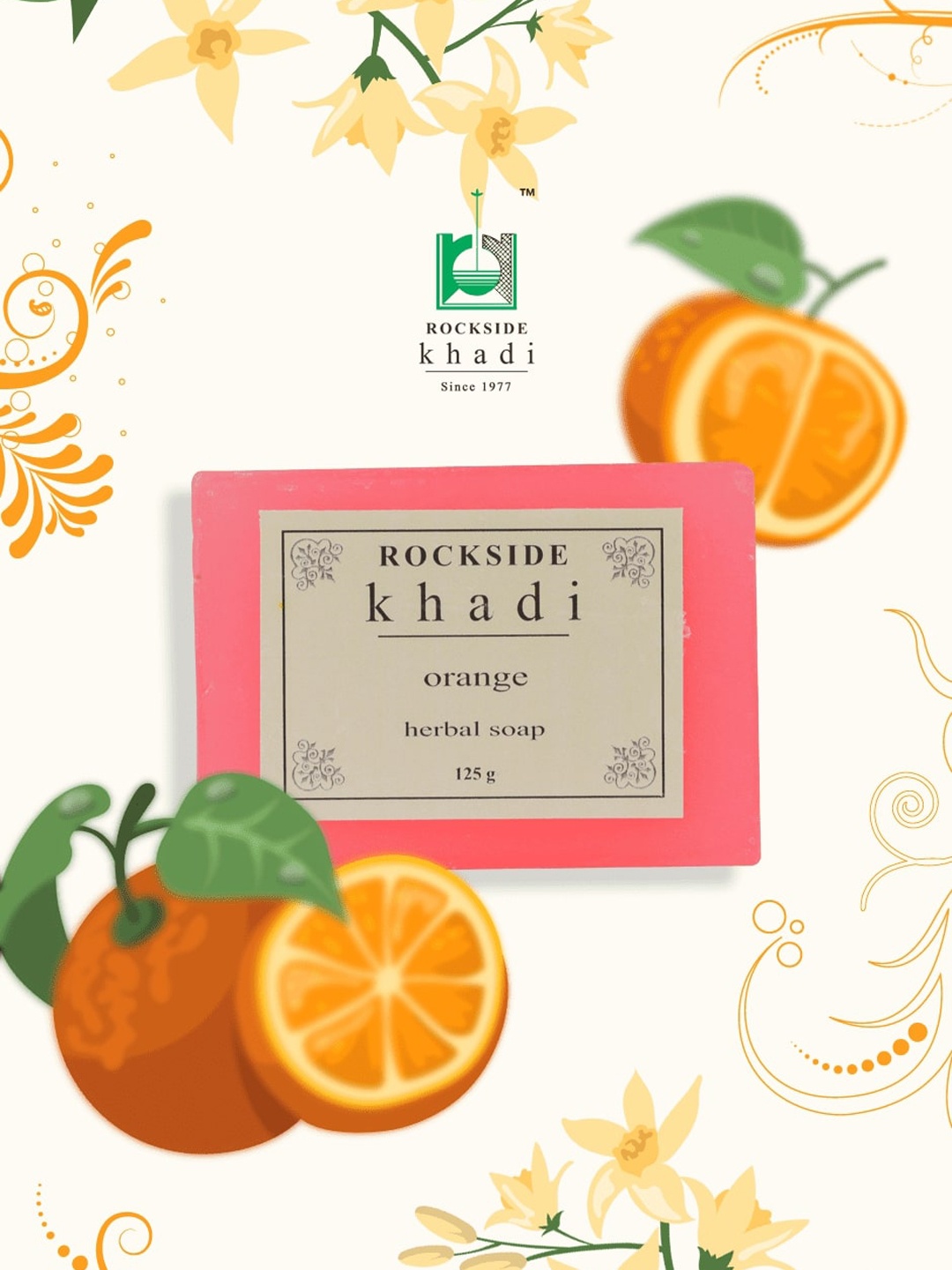 

ROCKSIDE KHADI Set Of 4 Orange Herbal Soap - 125g Each