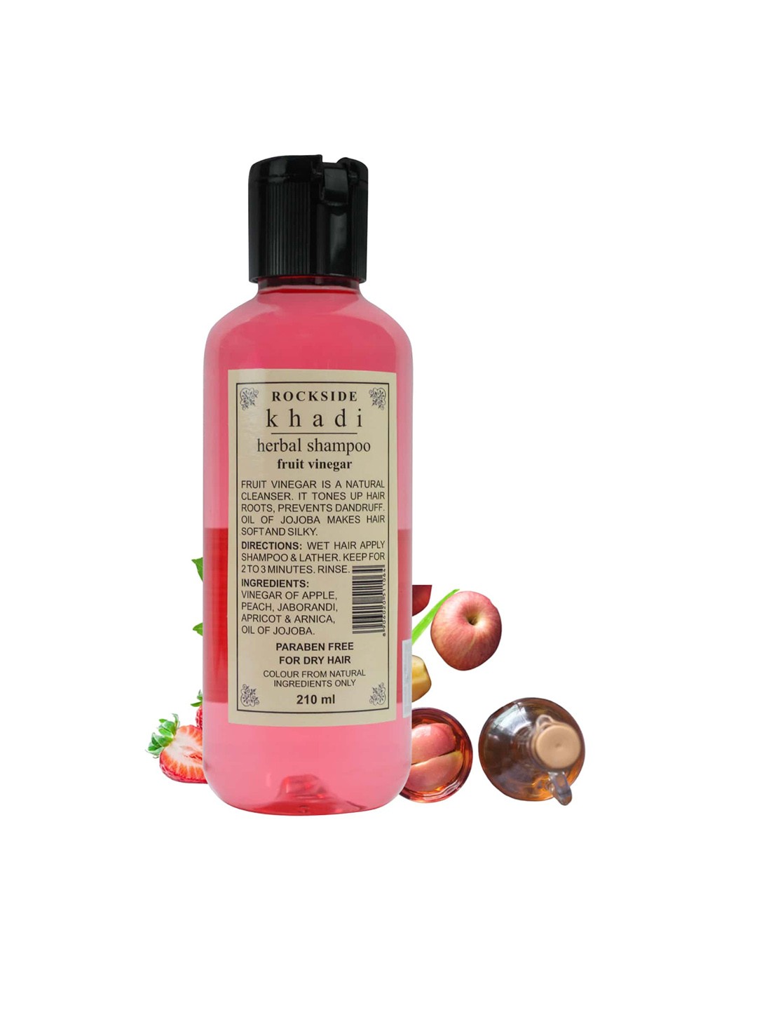 

ROCKSIDE KHADI Set of 4 Fruit Vinegar Herbal Shampoo - 210ml Each, Pink