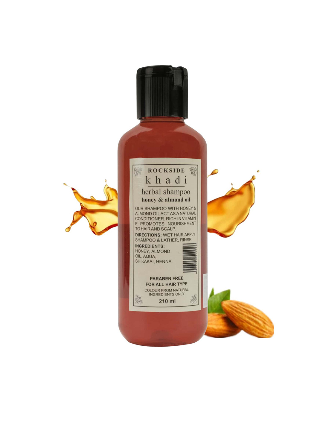 

ROCKSIDE KHADI Set Of 4 Honey Almond Shampoo With Vitamin E - 210ml Each, Brown