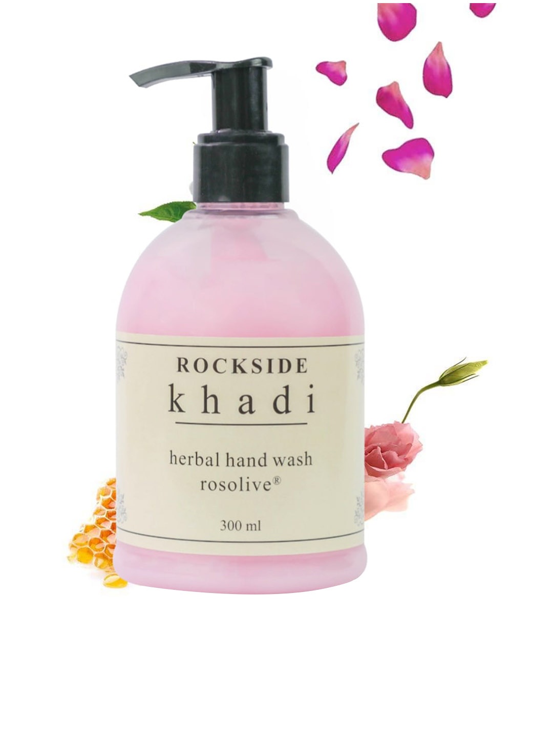 

ROCKSIDE KHADI Set Of 4 Herbal Hand Wash Rosolive With Neem - 300ml Each, Pink