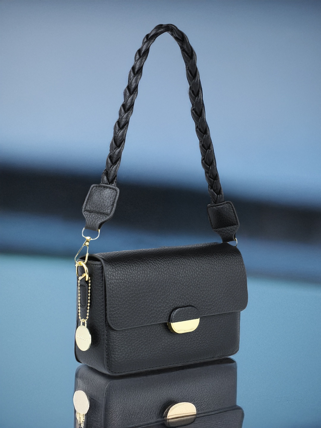 

DressBerry Textured Shoulder Bag, Black