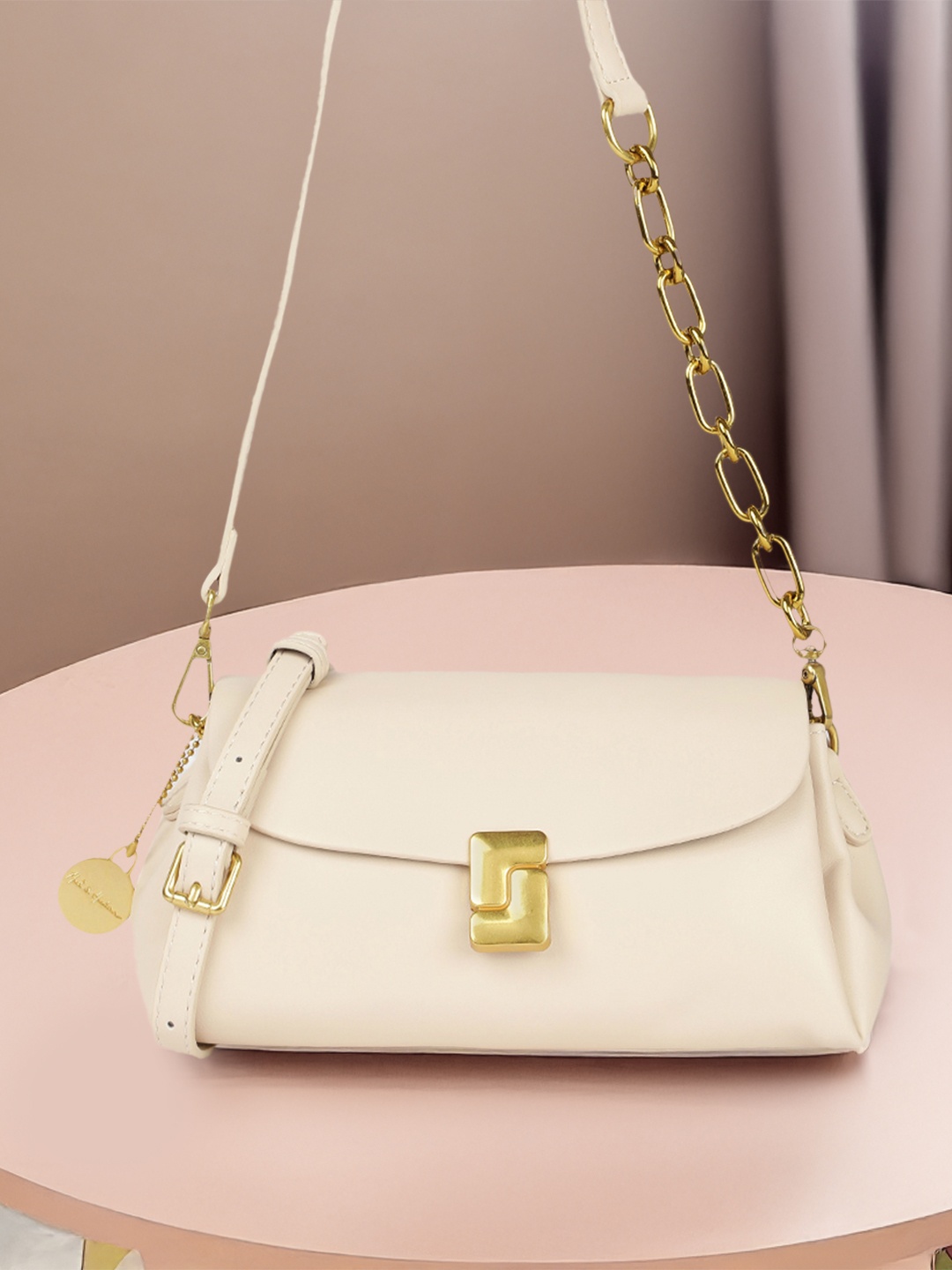 Mast & Harbour Structured Shoulder Bag, Off white