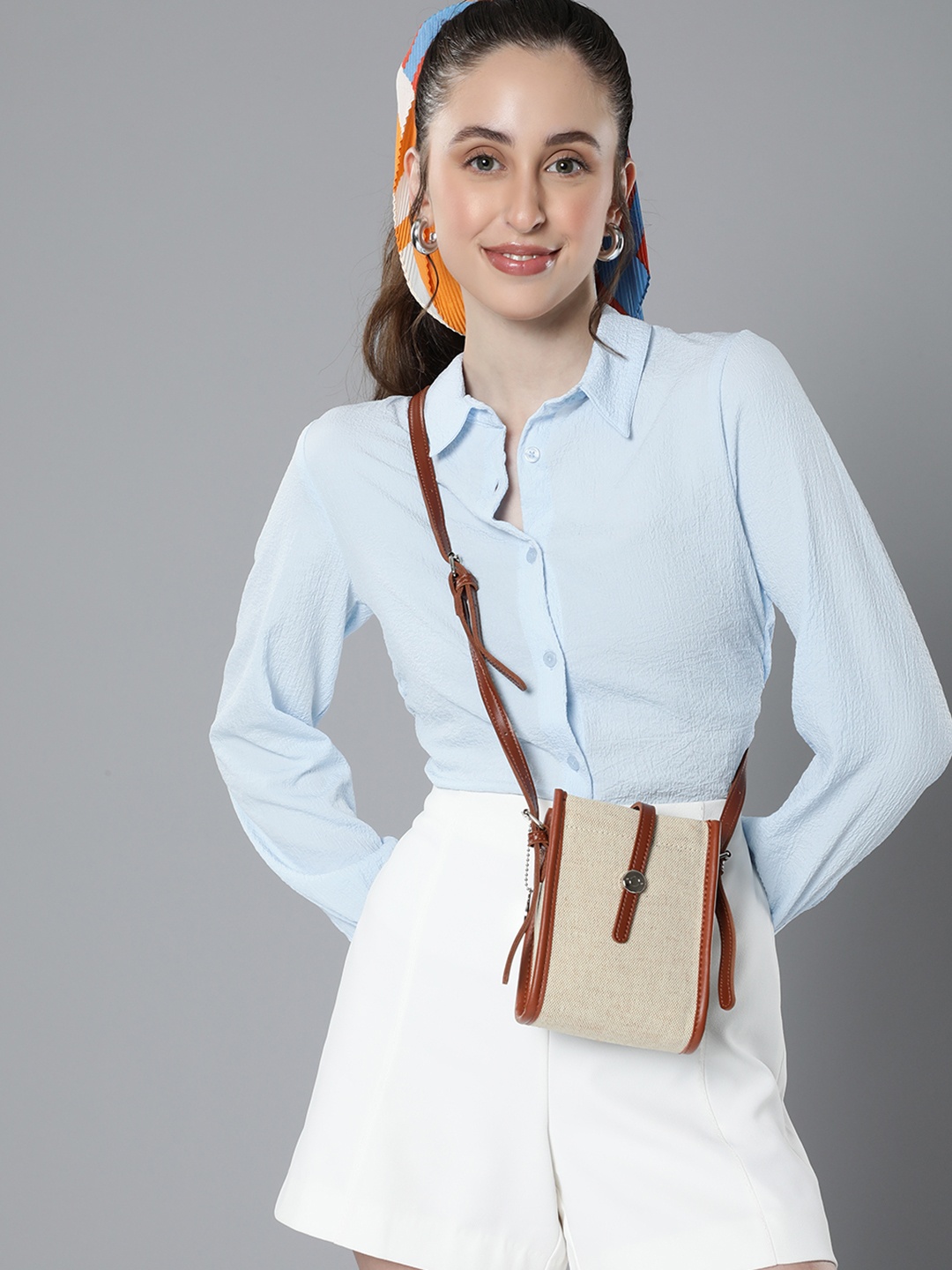 Mast & Harbour Structured Sling Bag, Beige