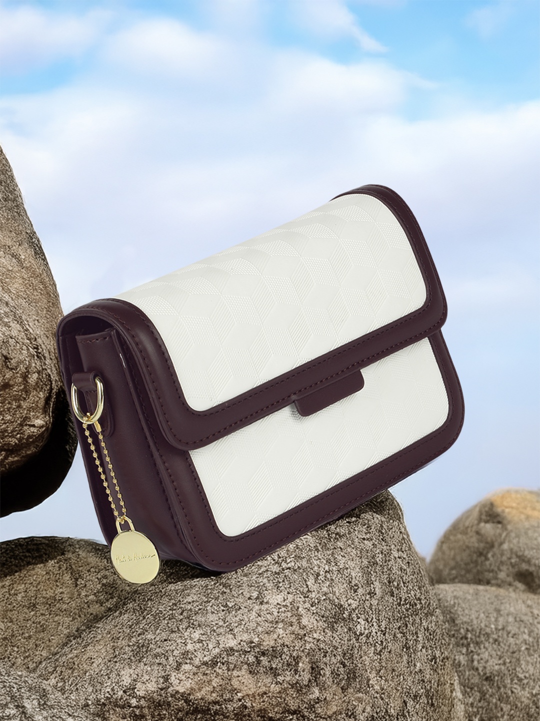 

Mast & Harbour Textured PU Structured Sling Bag, Brown
