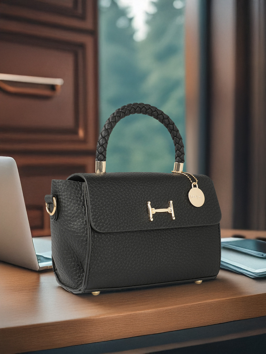 

Mast & Harbour Structured Satchel, Black