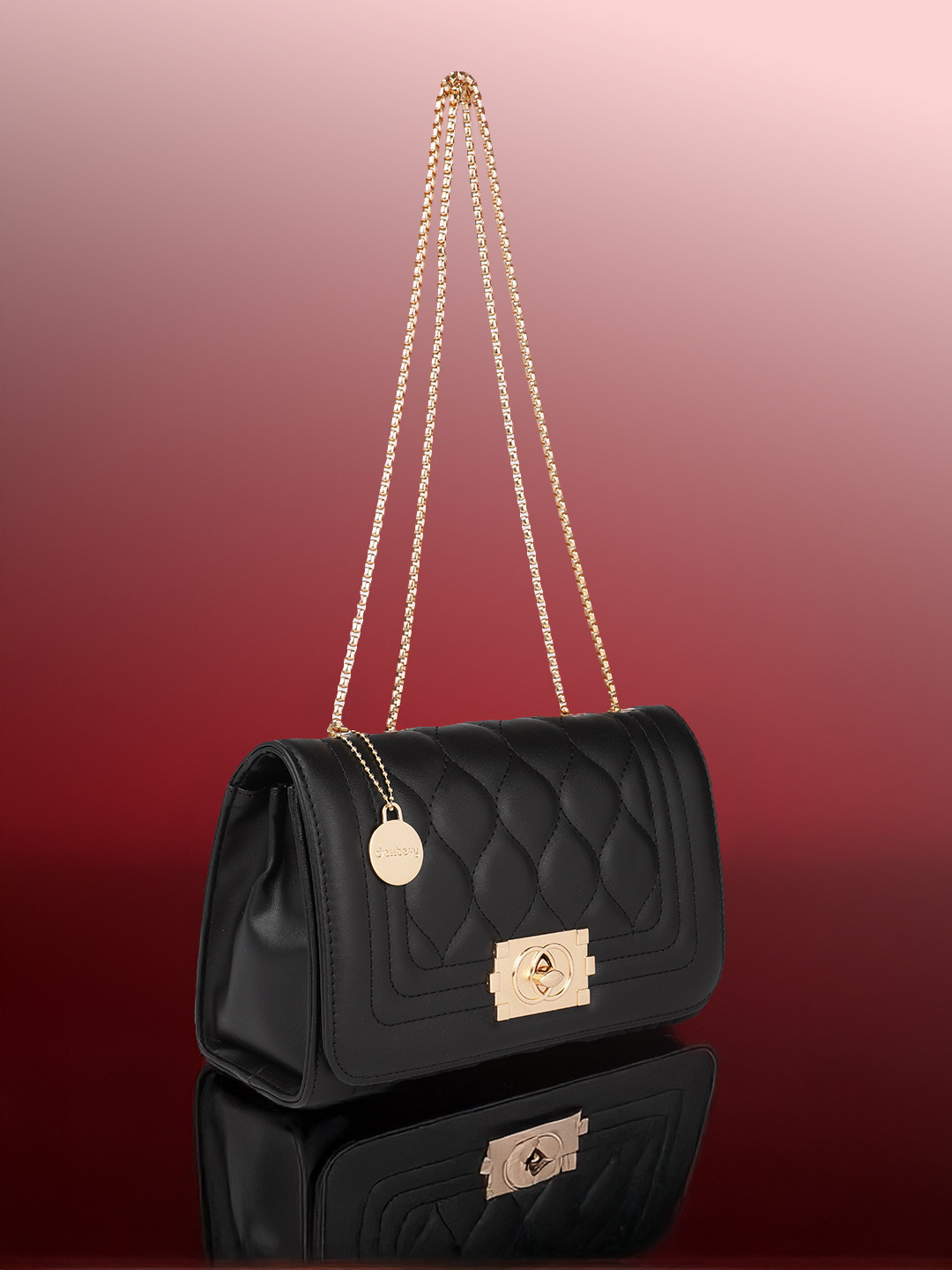 

DressBerry Quilted Detail Structured Shoulder Bag, Black