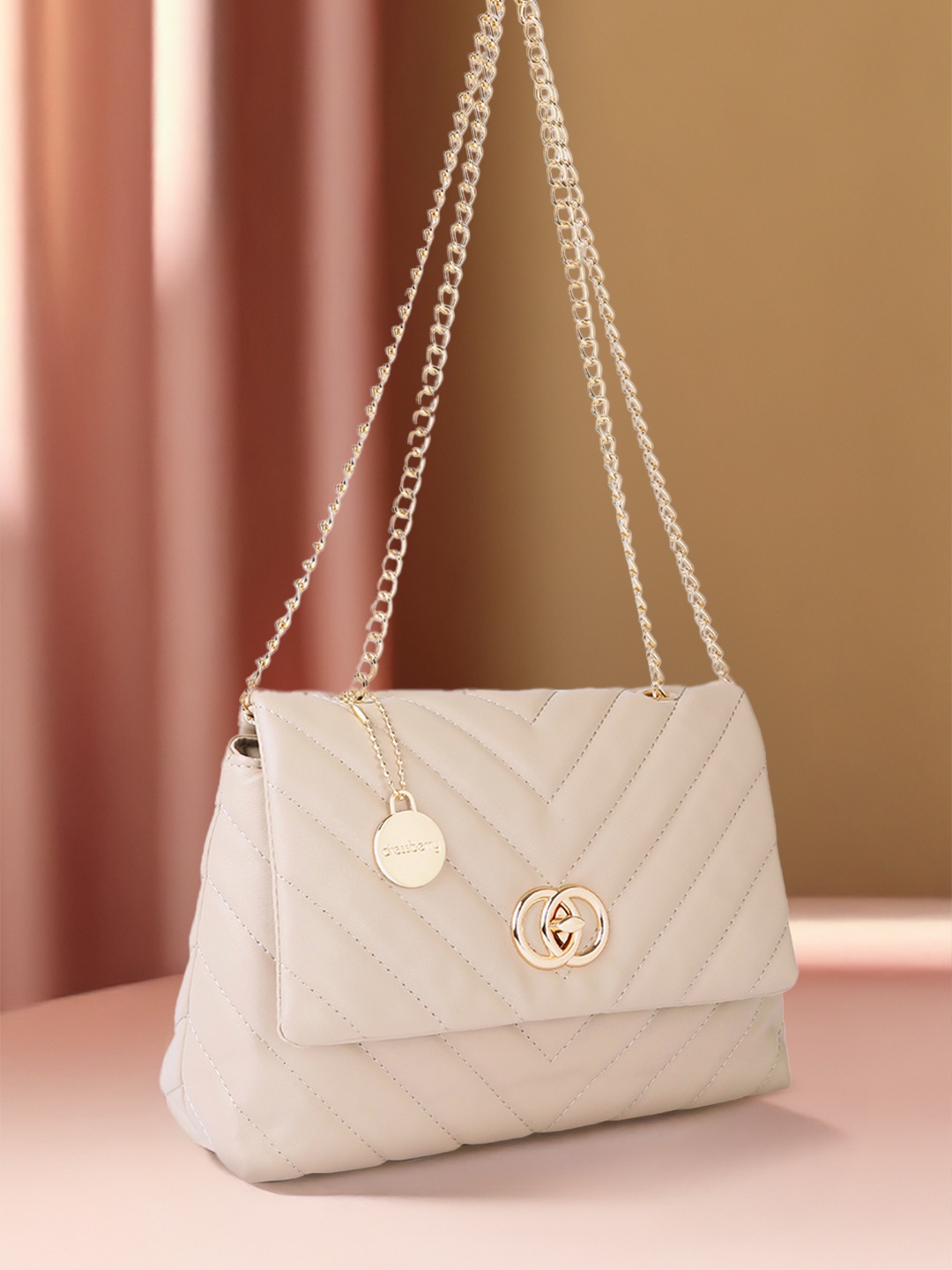 

DressBerry Quilted Shoulder Bag, Beige