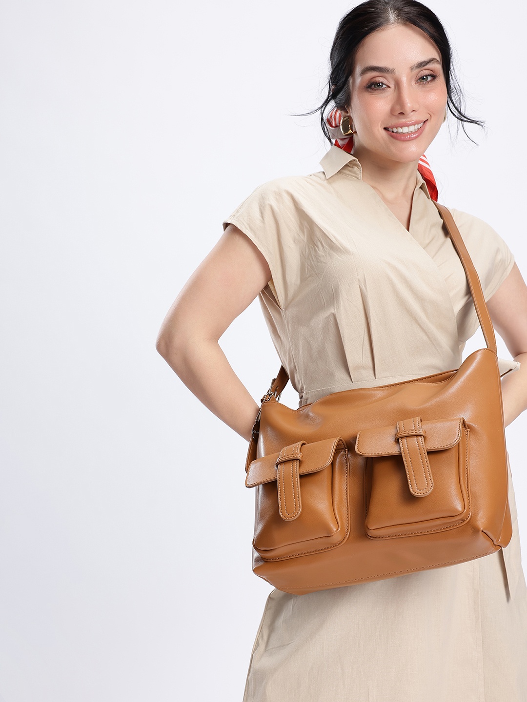 

Mast & Harbour Structured Shoulder Bag, Brown