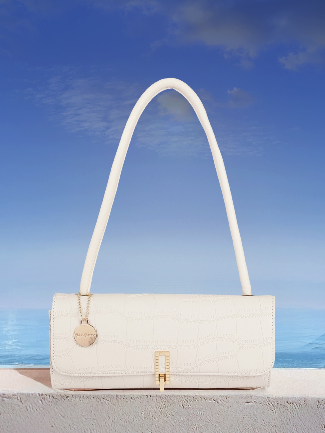 

Mast & Harbour Textured PU Structured Shoulder Bag, Off white