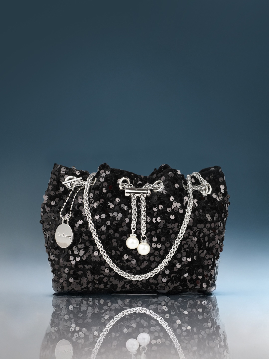 

DressBerry Embellished Sling Bag, Black