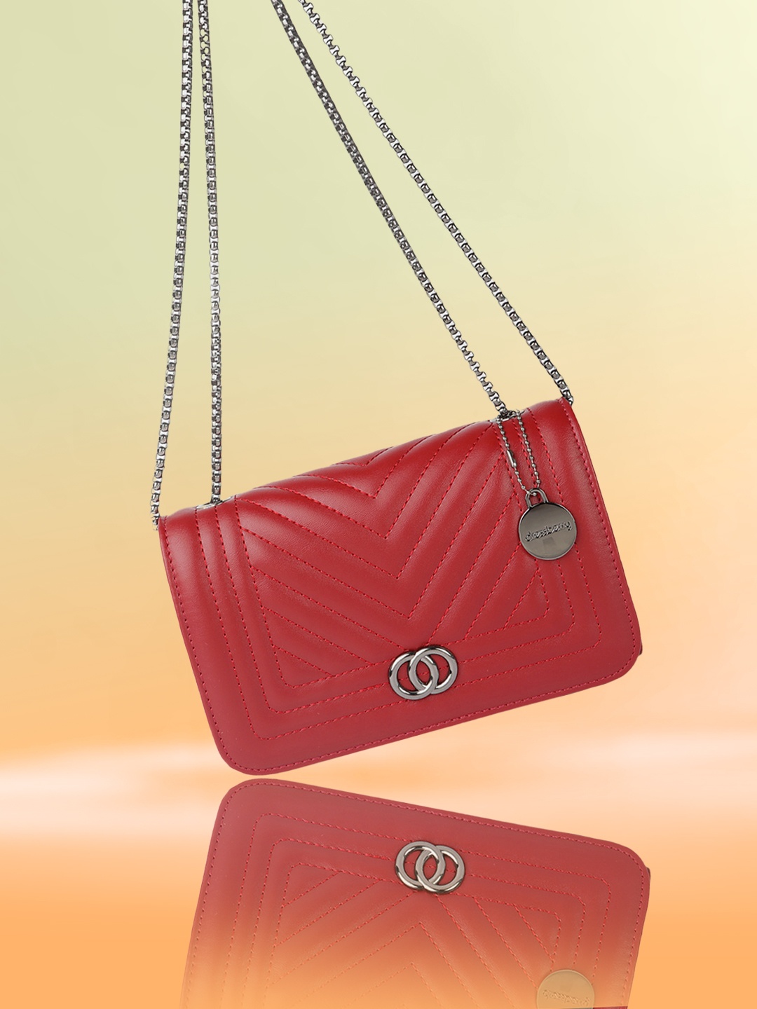 

DressBerry Quilted Detail Structured Shoulder Bag, Red