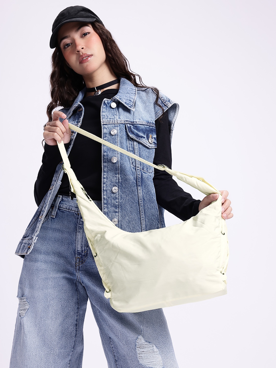 

Mast & Harbour Structured Shoulder Bag, Off white