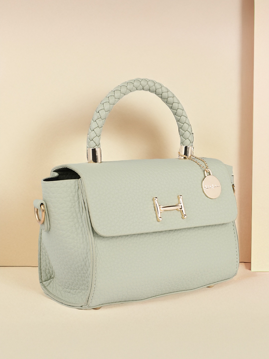 

Mast & Harbour Structured Satchel with Braided Handle, Green