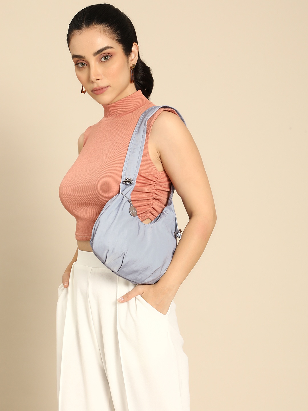 

DressBerry Structured Hobo Bag, Blue