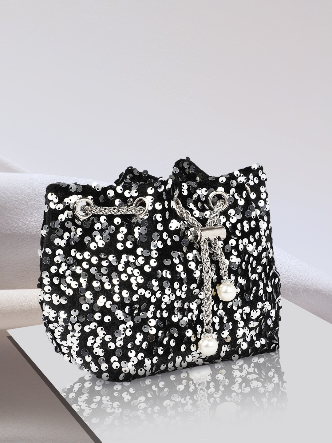 

DressBerry Embellished Sling Bag, Black