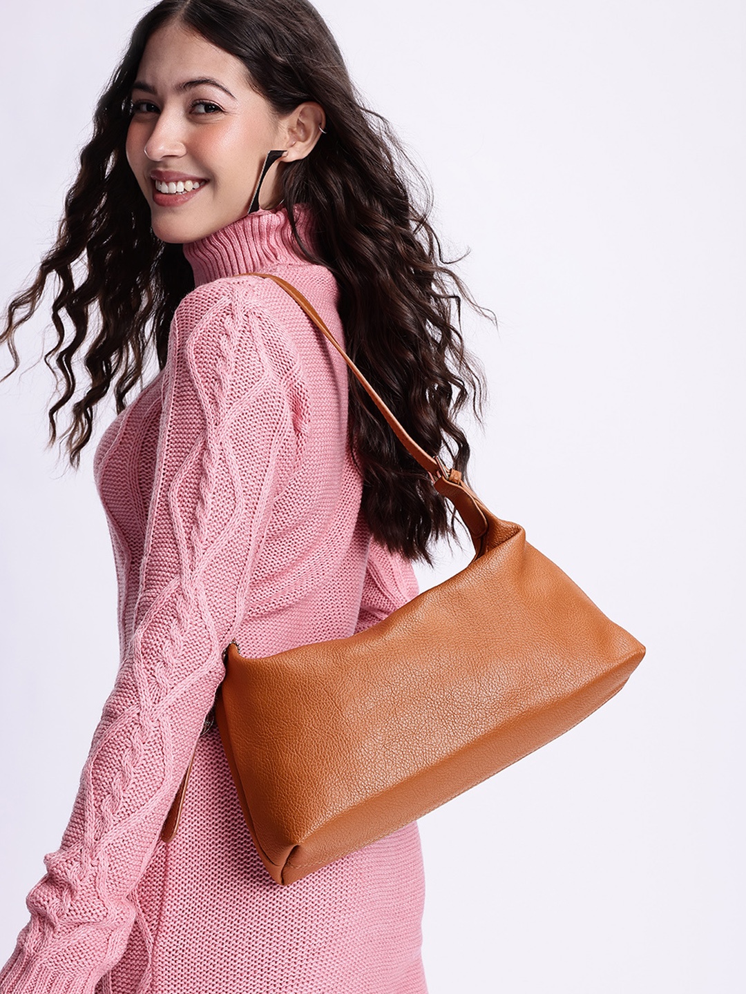 

DressBerry Structured Shoulder Bag, Brown