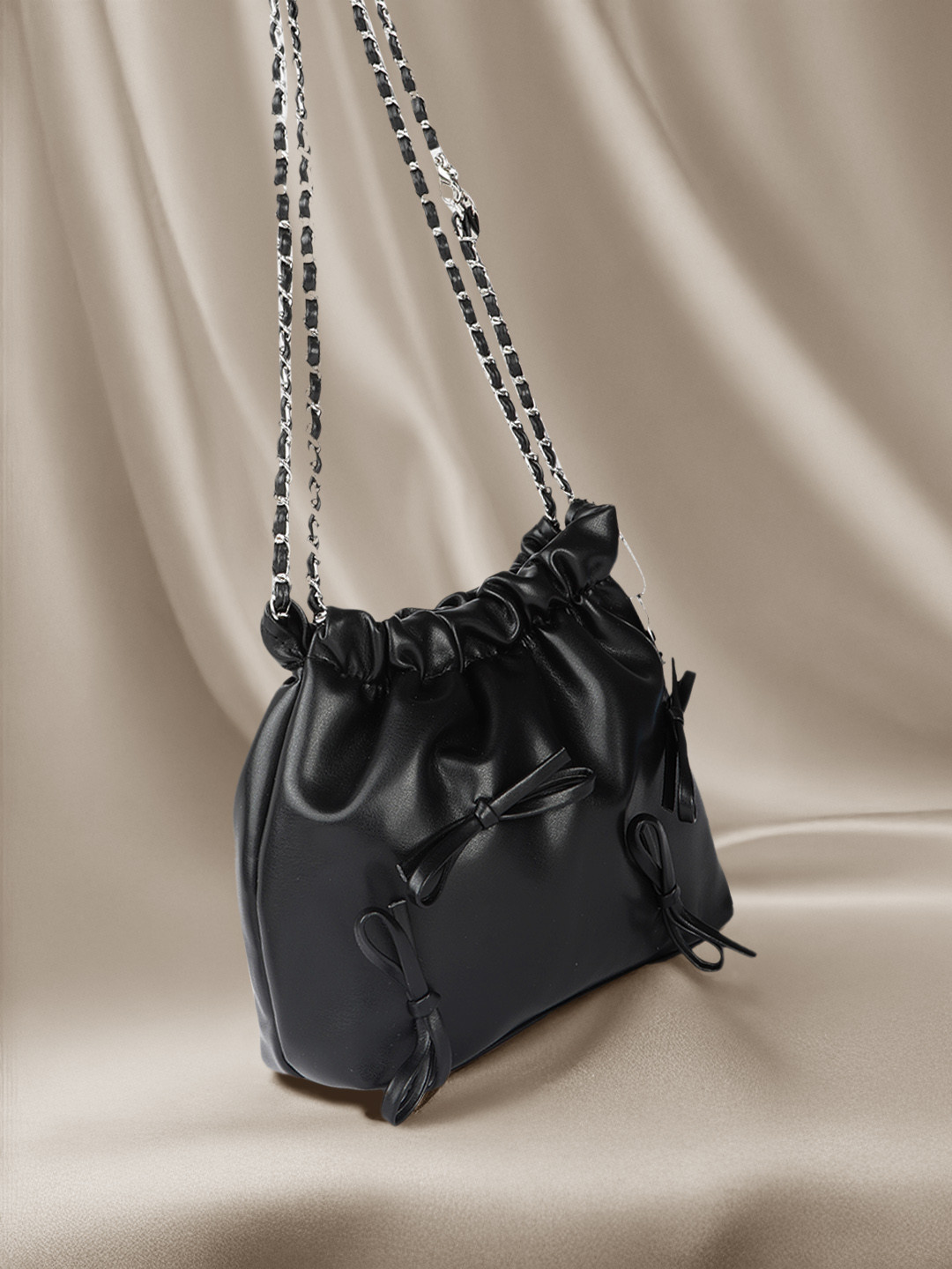 

DressBerry Shoulder Bag with Bow Detail, Black