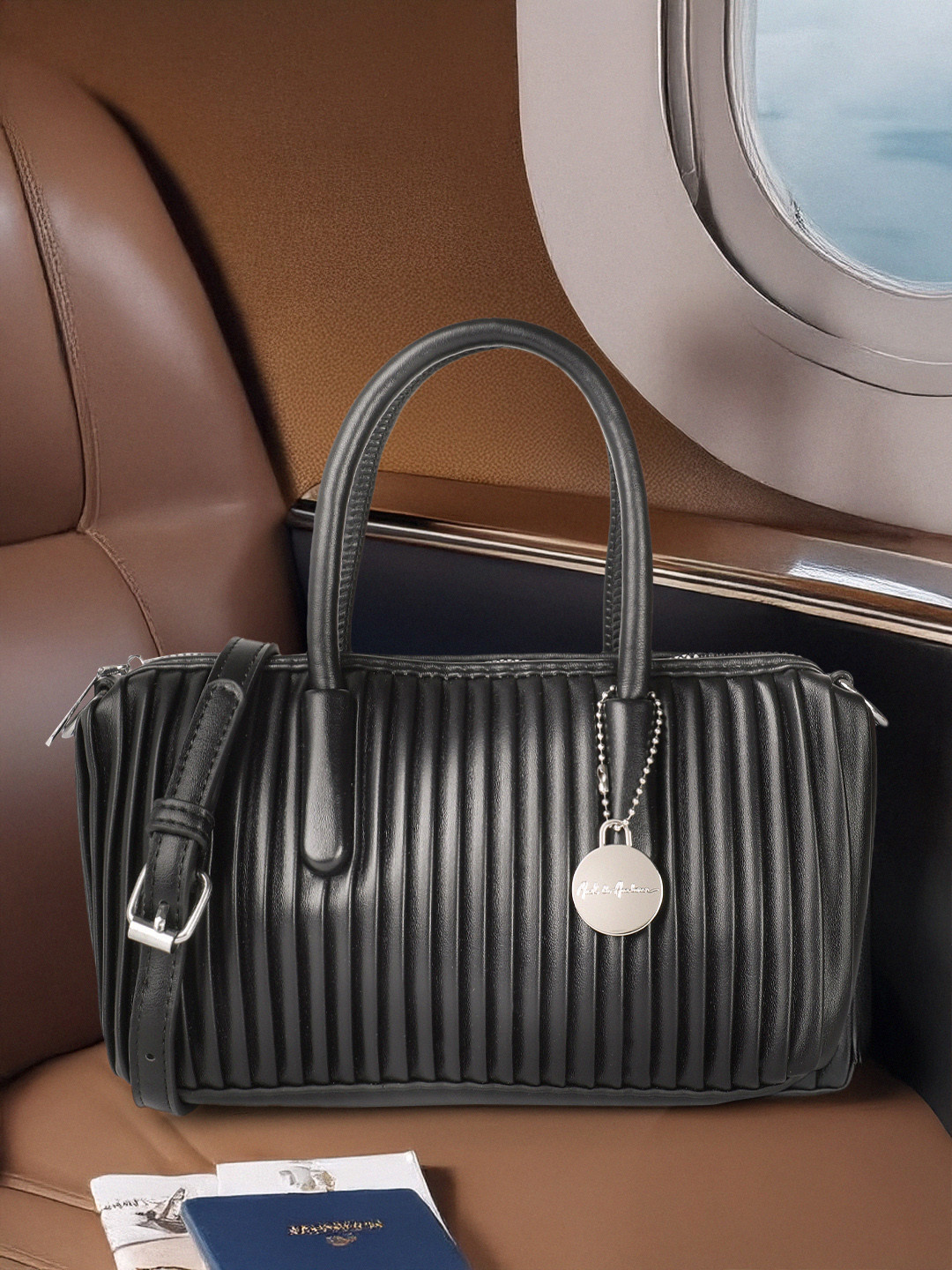 

Mast & Harbour Textured Structured Handheld Bag, Black