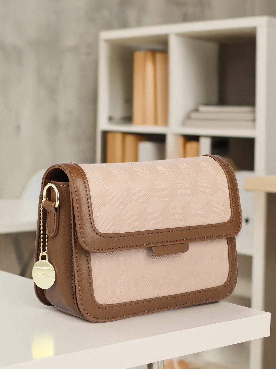 

Mast & Harbour Textured Structured Sling Bag, Cream