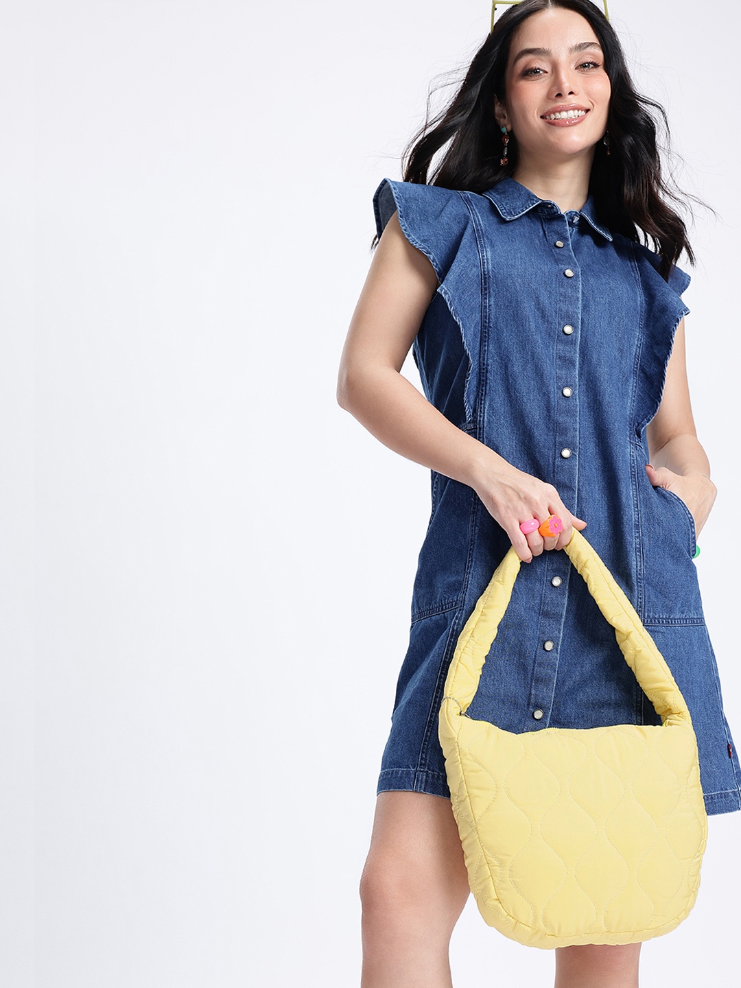 

DressBerry Quilted Shoulder Bag, Yellow