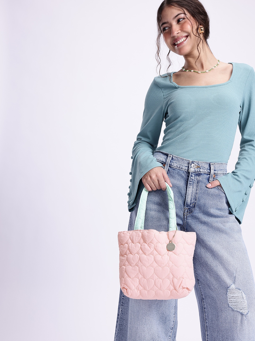

DressBerry Quilted Handheld Bag, Pink