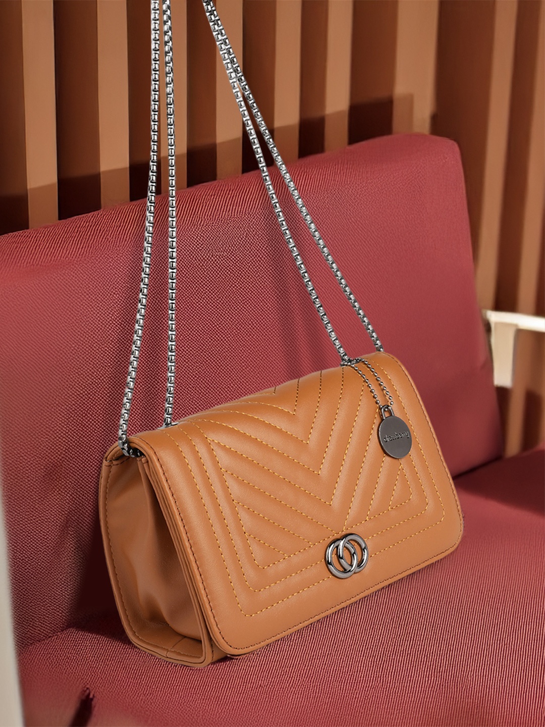 

DressBerry Structured Quilted Shoulder Bag, Brown