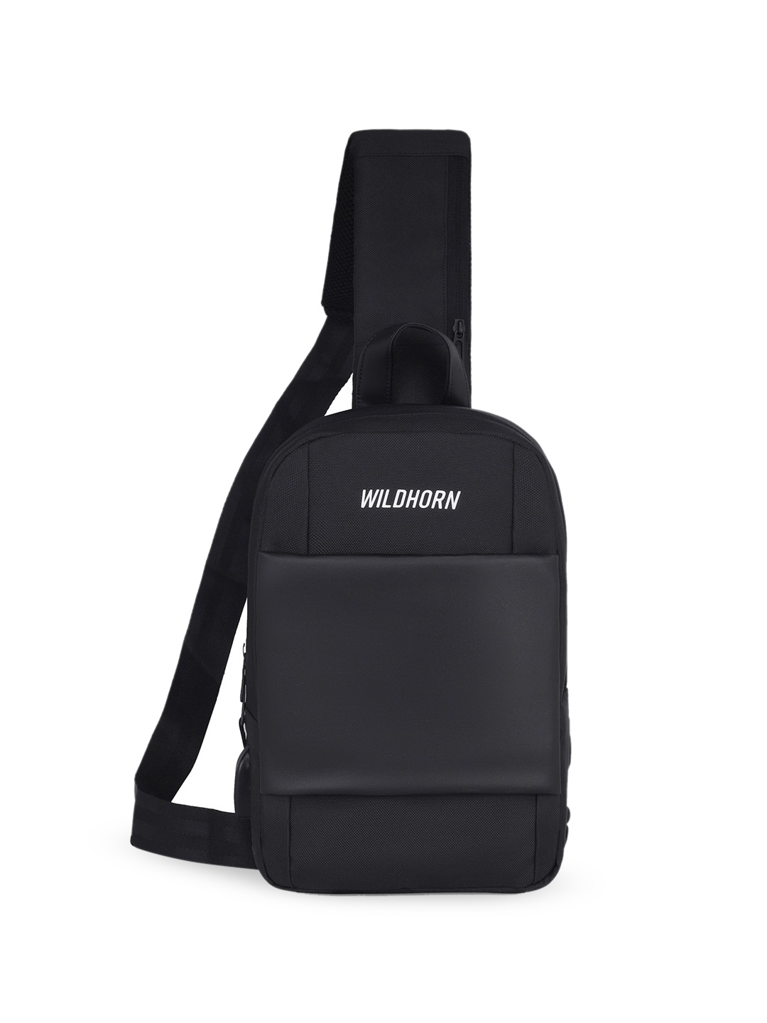 

WildHorn Men Colourblocked Crossbody Bag, Black