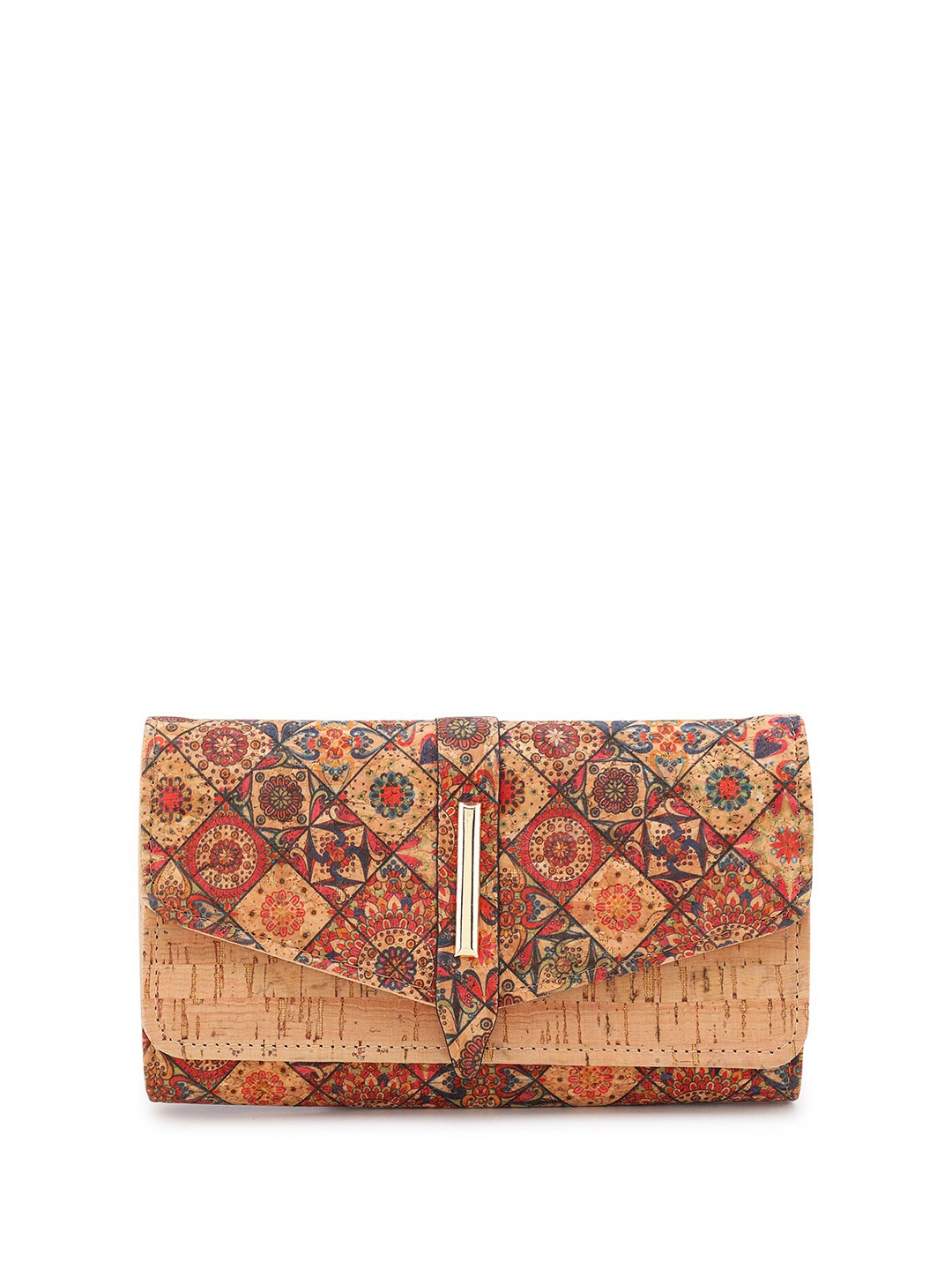 

ZEVORA Printed Purse Clutch, Beige