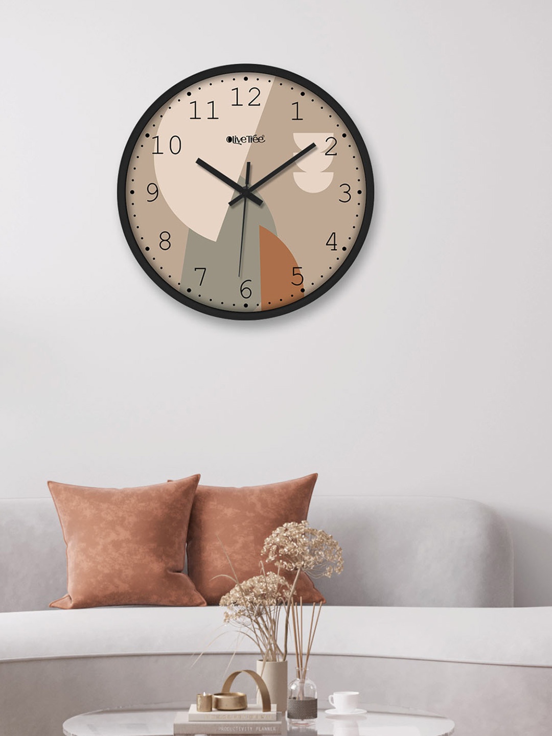 

OLIVE TREE Black & Blue Round Printed Contemporary Wall Clock