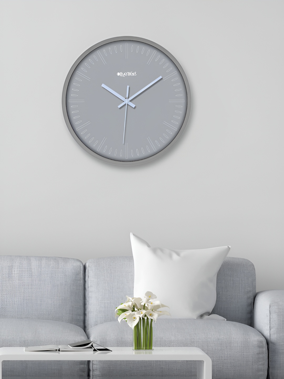 

OLIVE TREE Grey & White Contemporary Wall Clock