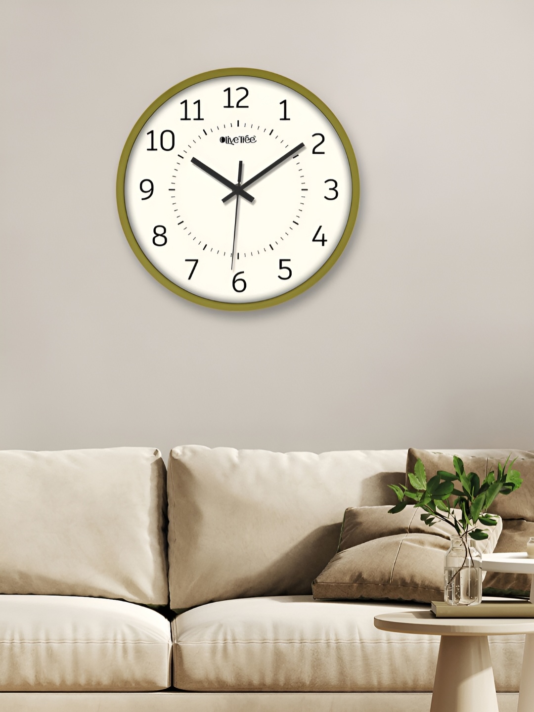 

OLIVE TREE Green & White Contemporary Wall Clock