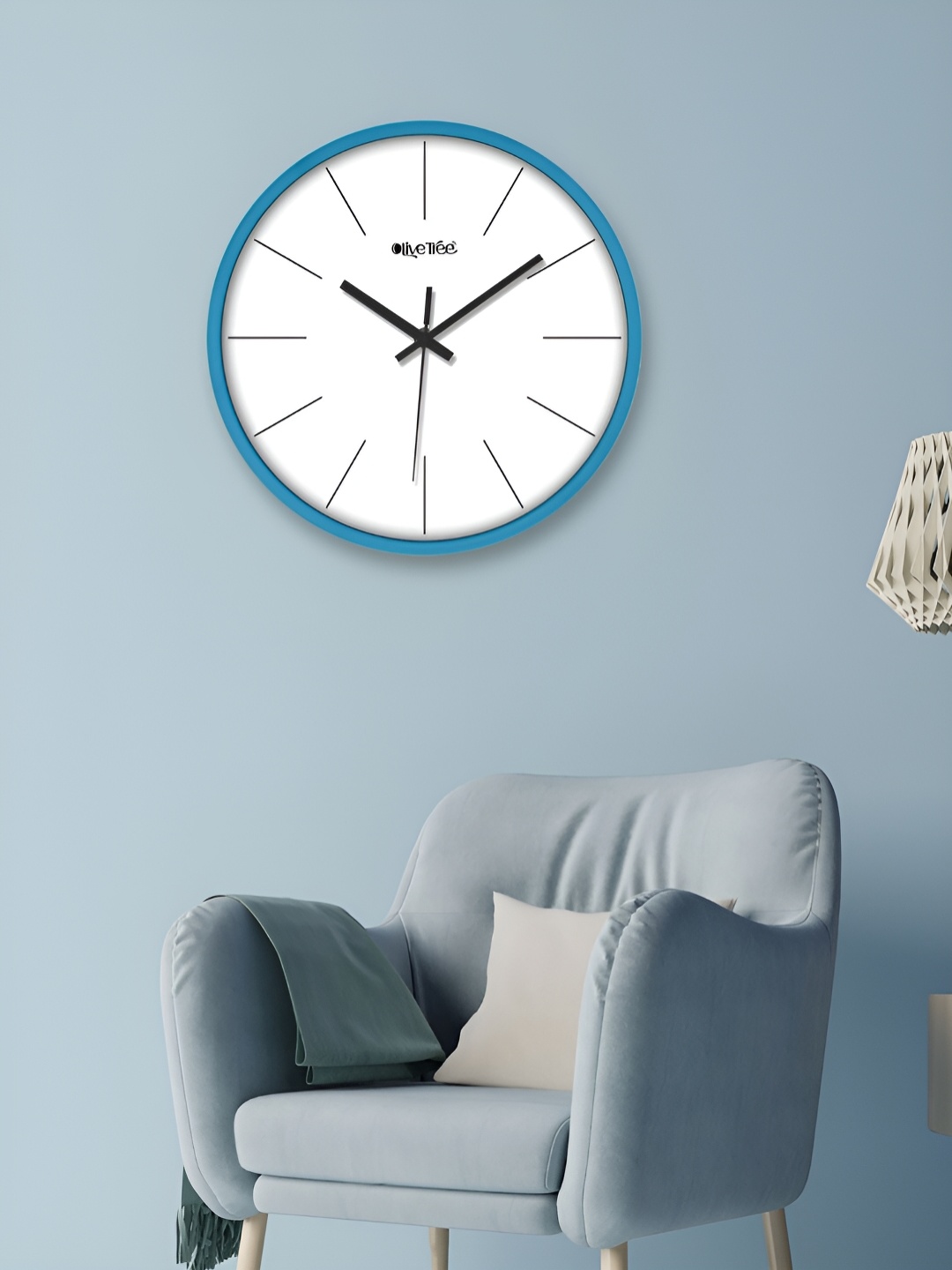 

OLIVE TREE Blue & White Contemporary Wall Clock