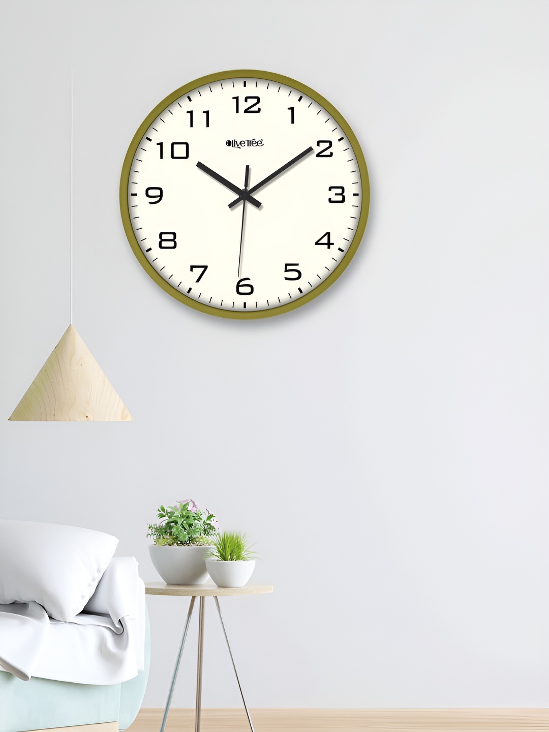 

OLIVE TREE Green & White Contemporary Wall Clock