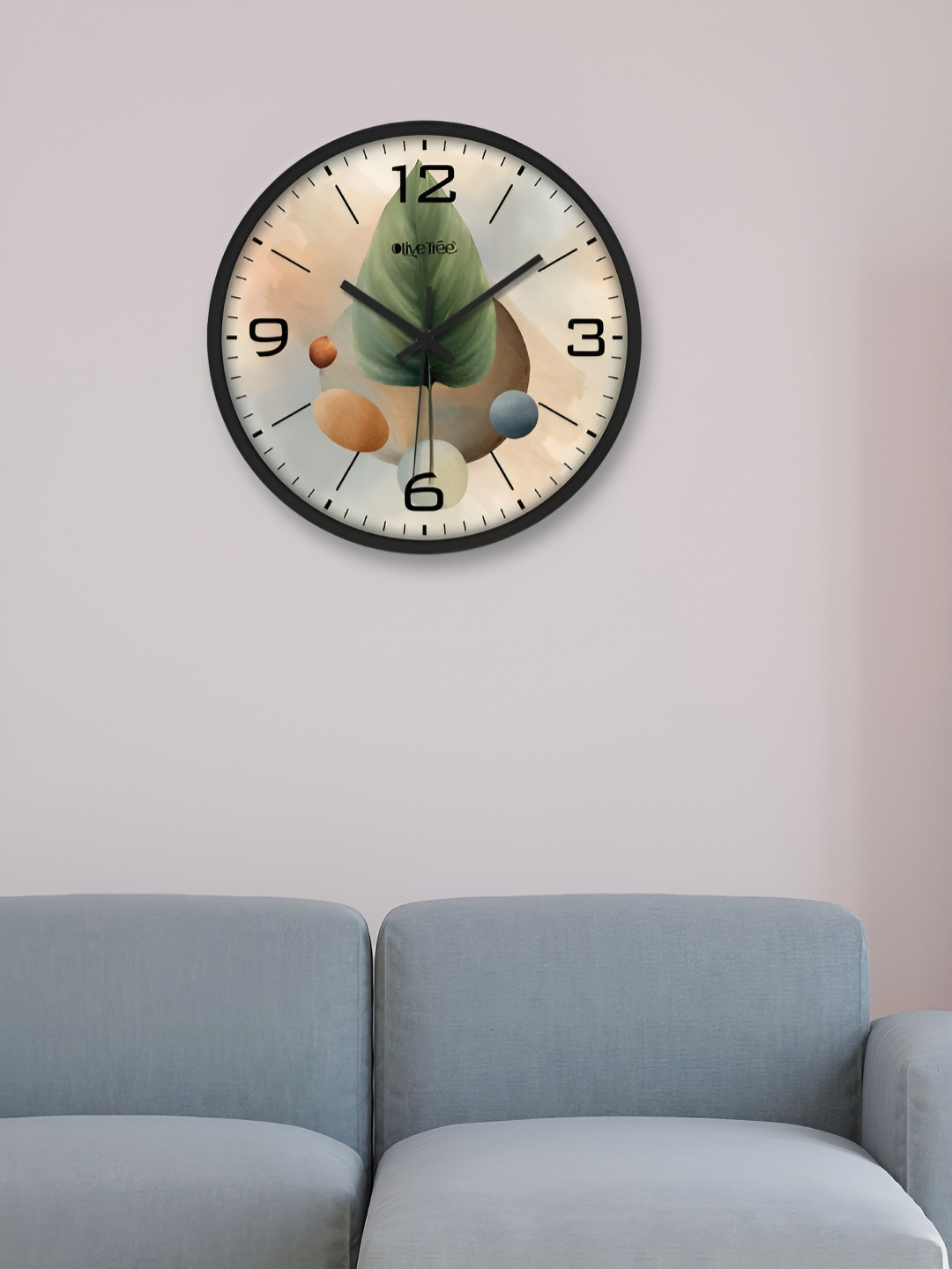 

OLIVE TREE Black & Green Printed Contemporary Wall Clock