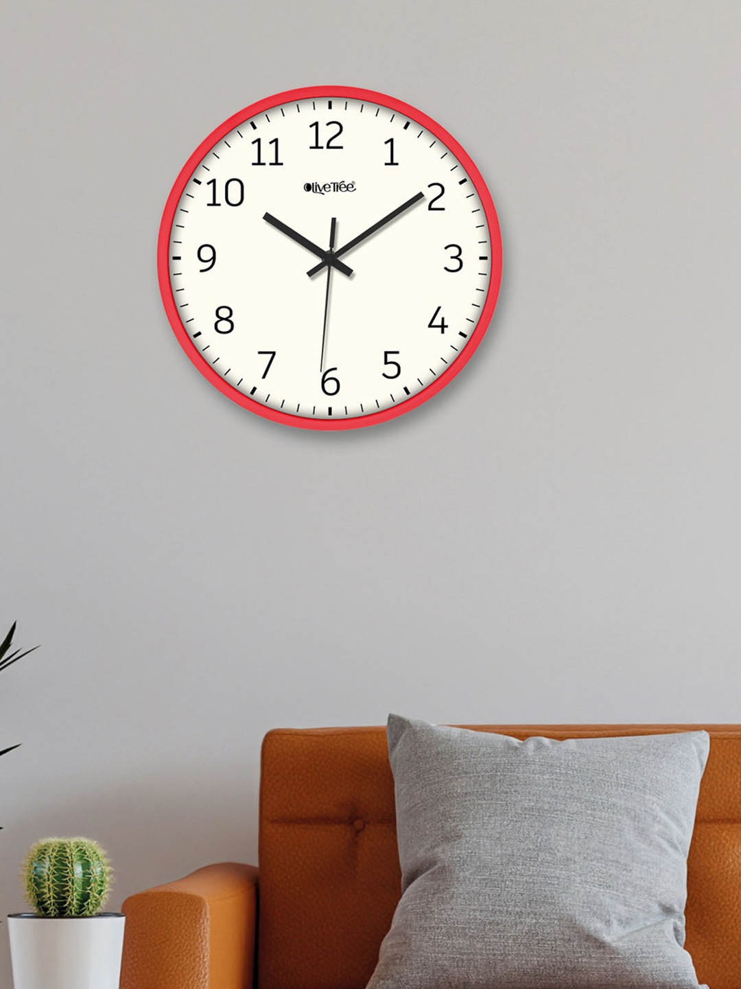 

OLIVE TREE Pink & White Round Contemporary Wall Clock