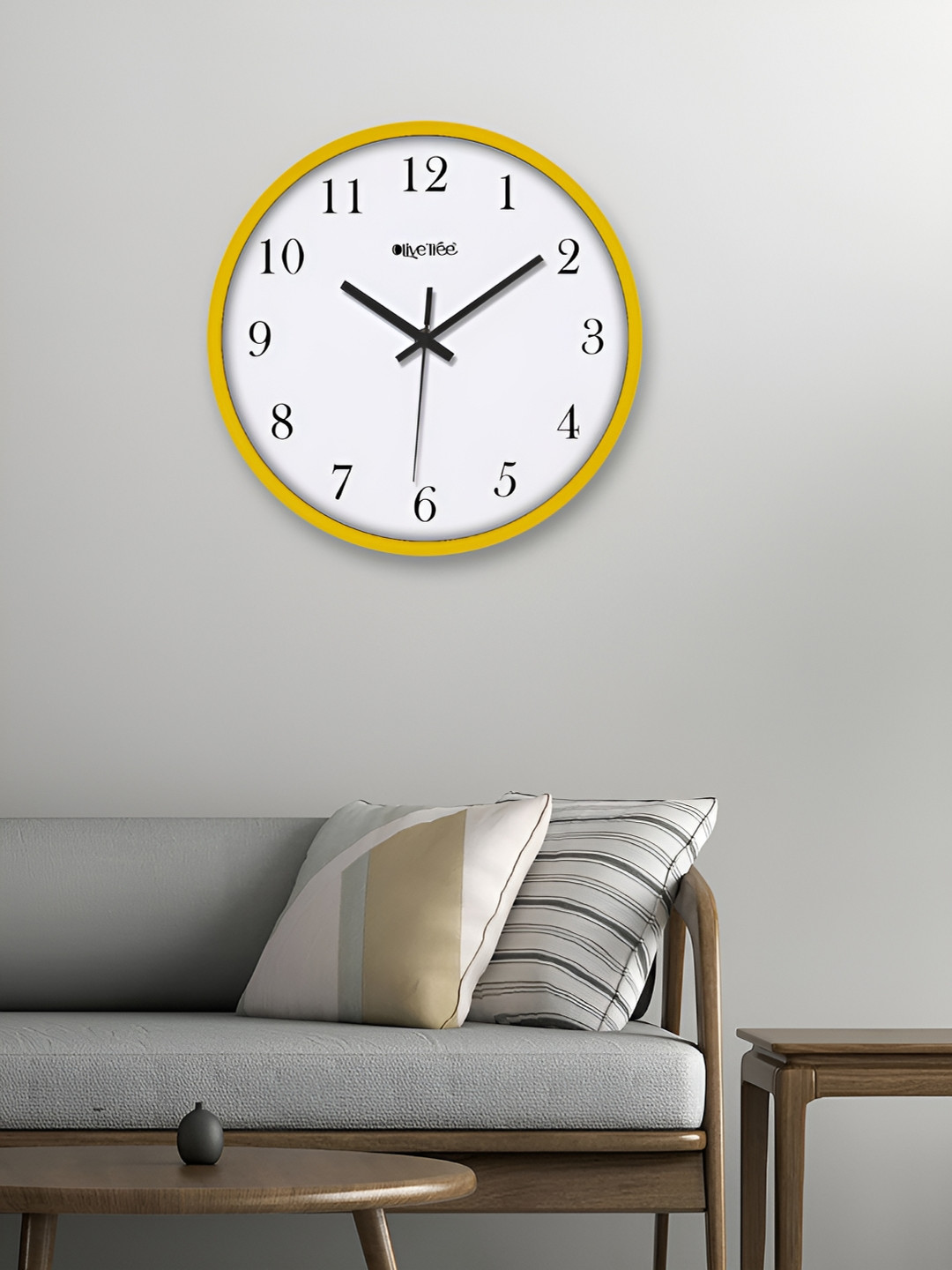 

OLIVE TREE Yellow & White Contemporary Wall Clock