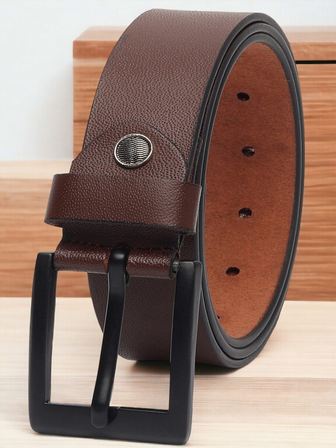 

Provogue Men Textured Leather Formal Belt, Brown