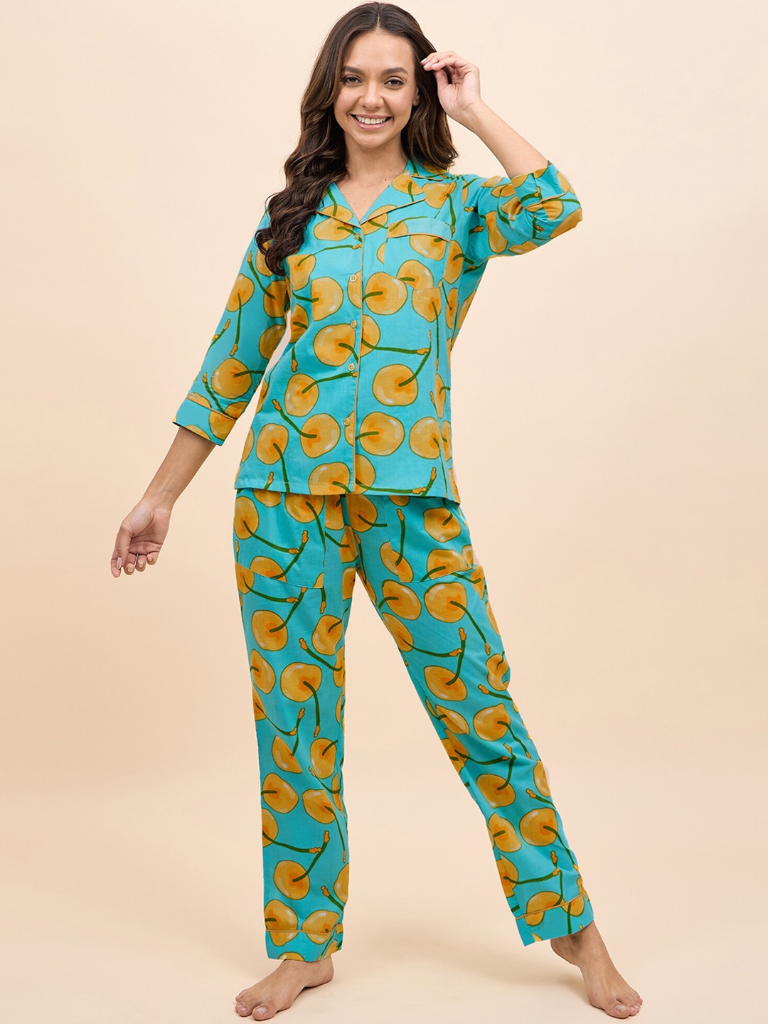

MABISH by Sonal Jain Women Printed Night suit, Blue