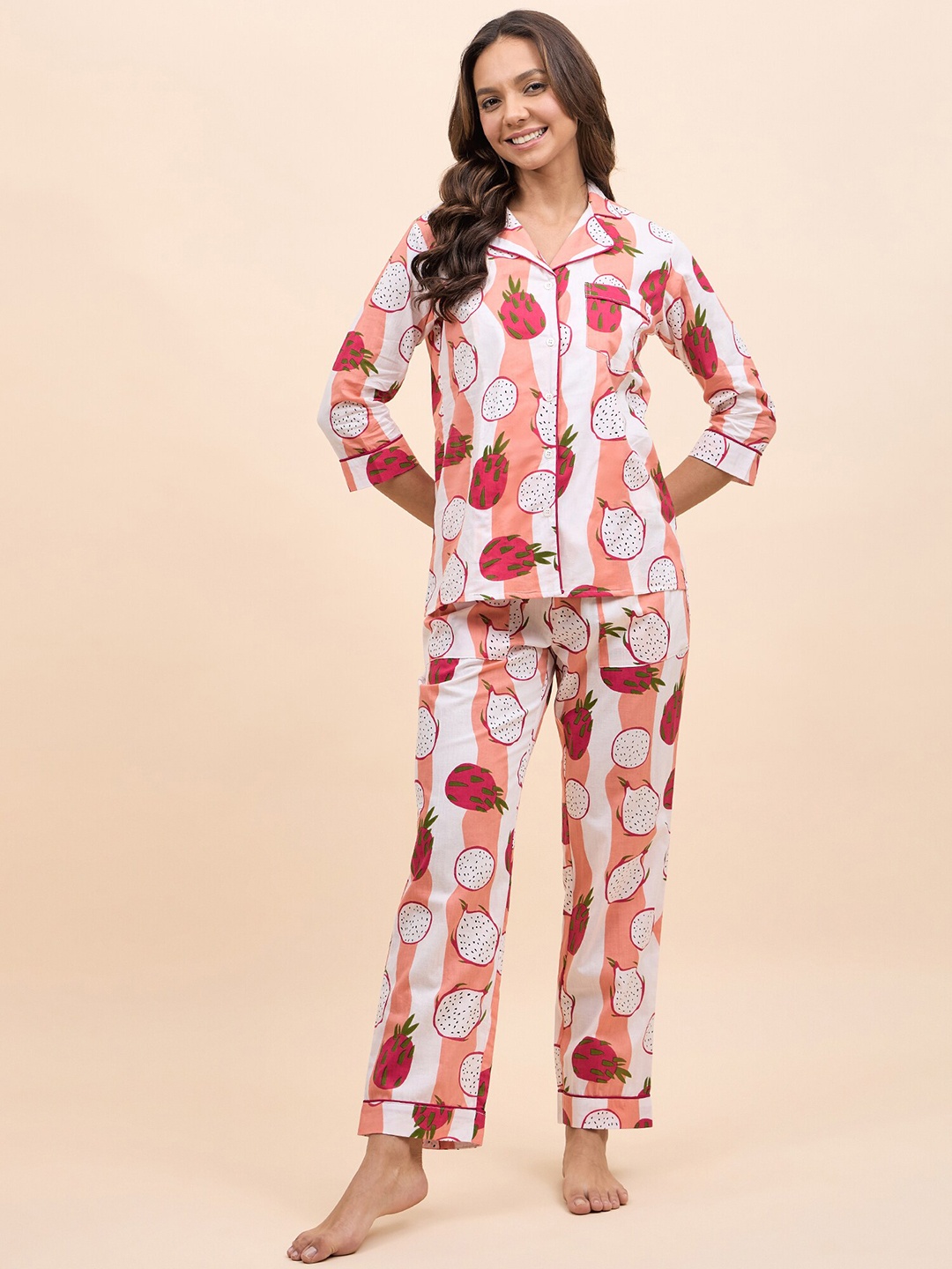 

MABISH by Sonal Jain Women Printed Night suit, White