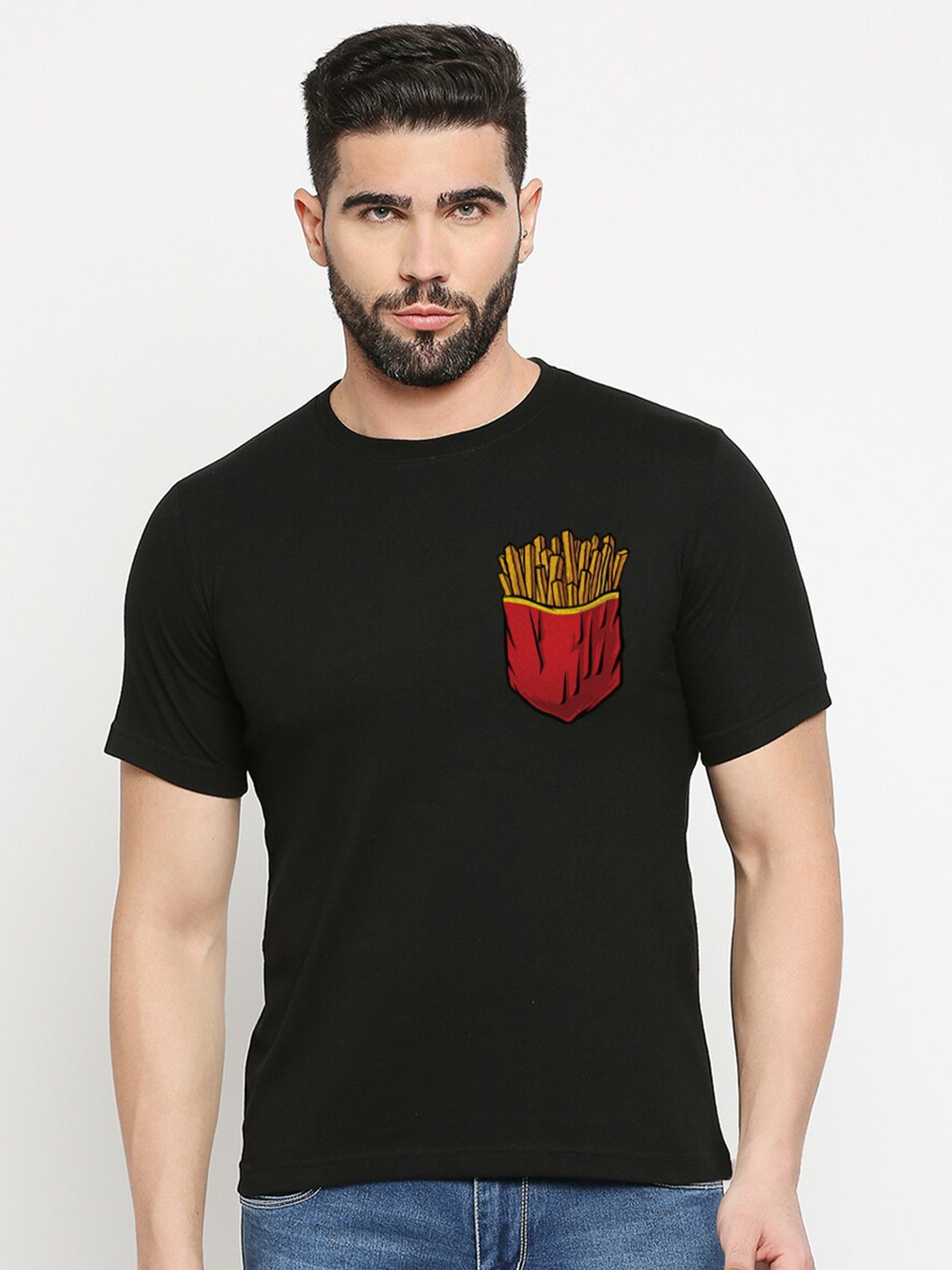 

MOD ECRU Printed Cotton T-shirt, Black