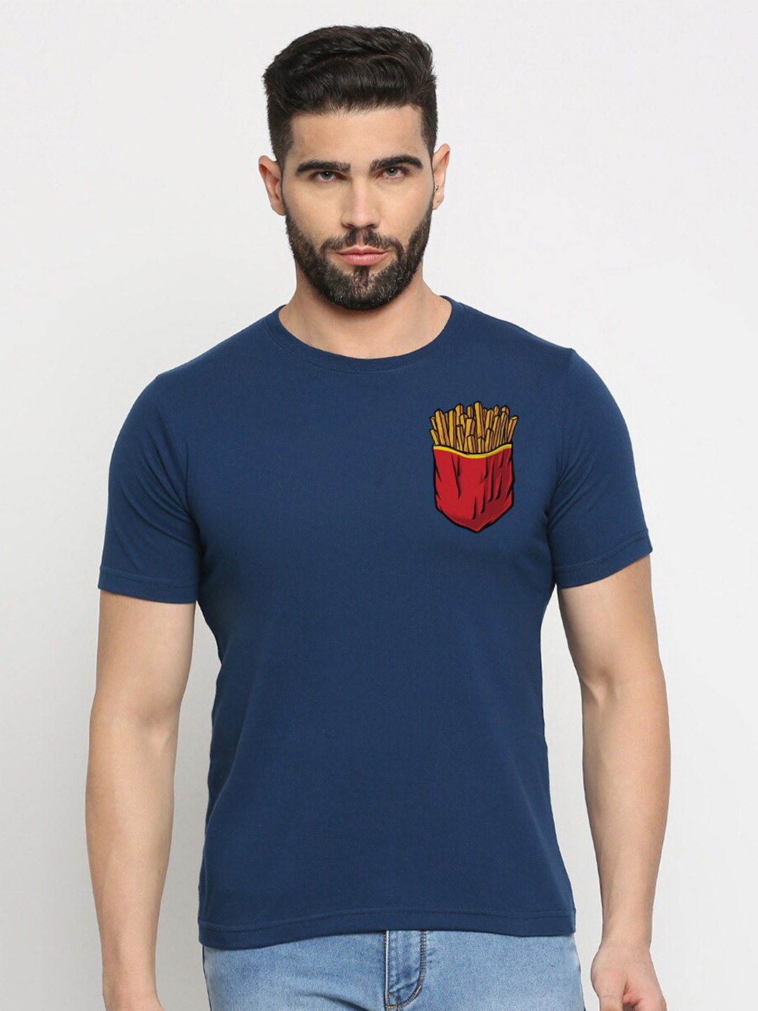 

MOD ECRU Printed Cotton T-shirt, Blue