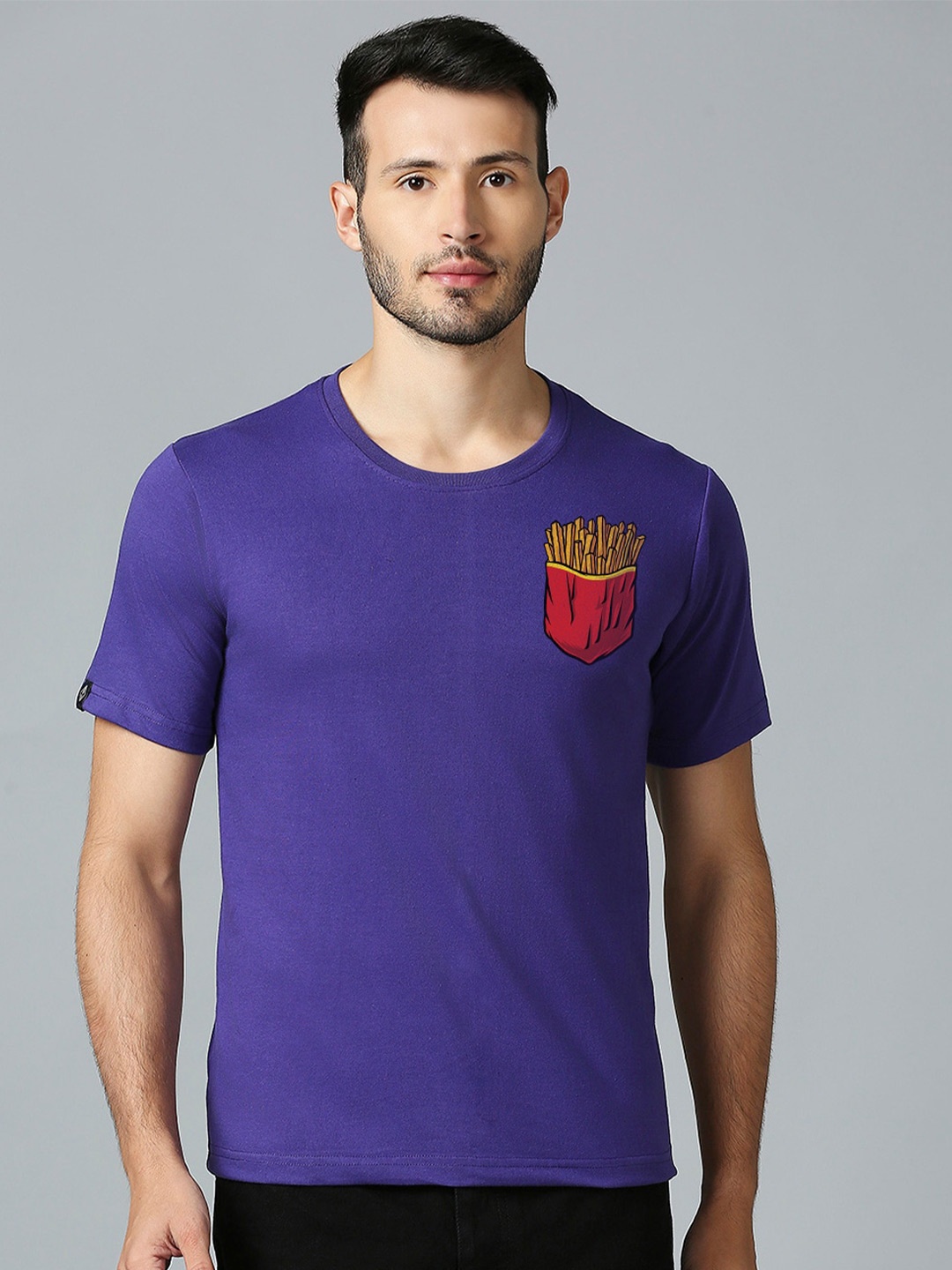 

MOD ECRU Printed Cotton T-shirt, Purple