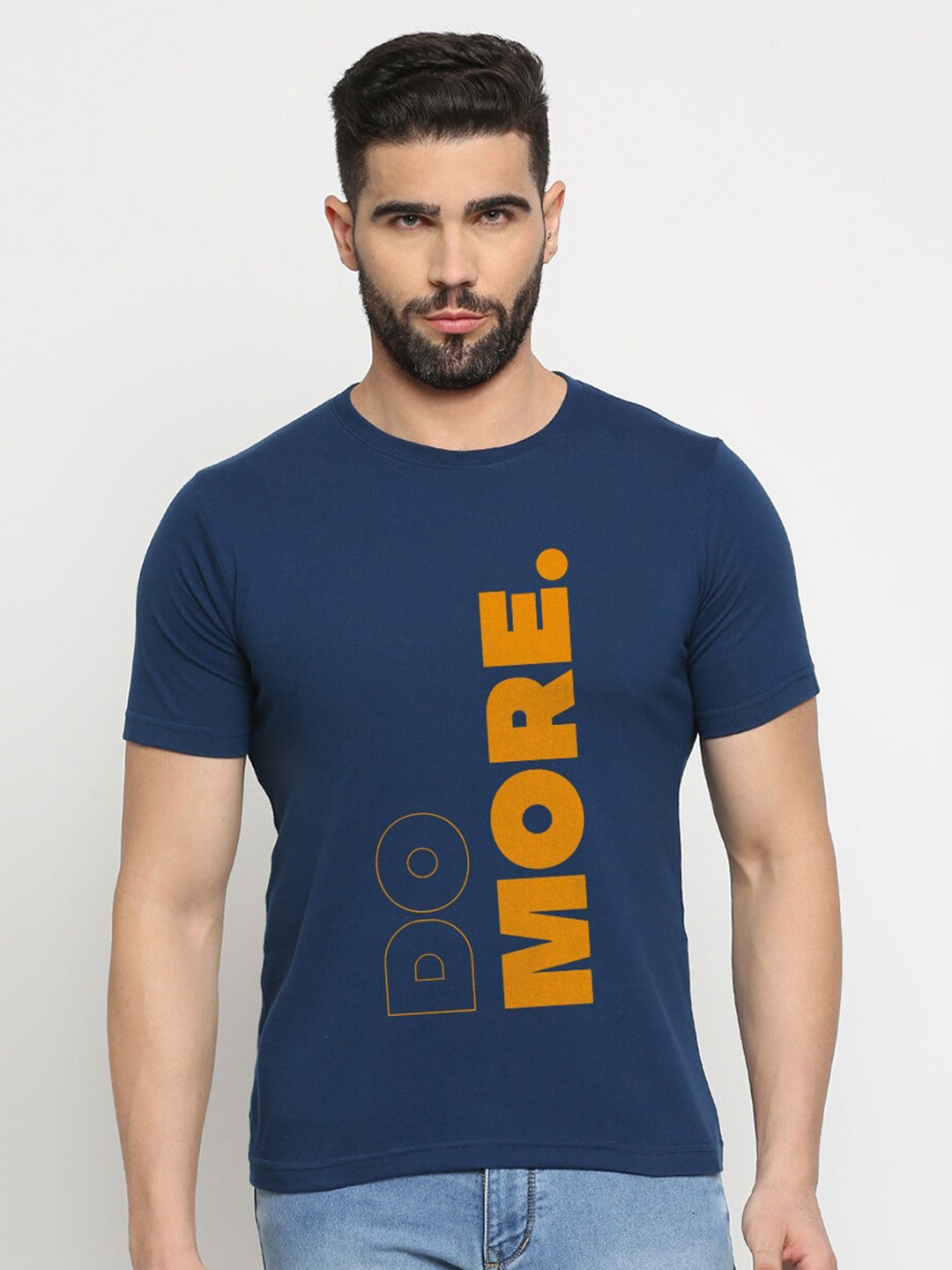 MOD ECRU Typography Printed T-shirt, Blue